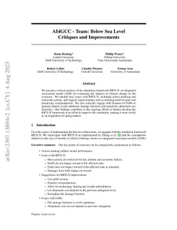 AI4GCC - Team: Below Sea Level: Critiques and Improvements