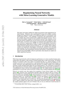 Regularizing Neural Networks with Meta-Learning Generative Models