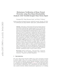 Robustness Verification of Deep Neural Networks using Star-Based
  Reachability Analysis with Variable-Length Time Series Input