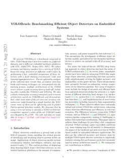 YOLOBench: Benchmarking Efficient Object Detectors on Embedded Systems