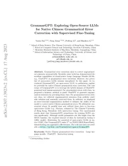 GrammarGPT: Exploring Open-Source LLMs for Native Chinese Grammatical
  Error Correction with Supervised Fine-Tuning