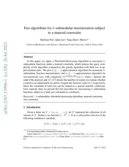 Fast algorithms for k-submodular maximization subject to a matroid
  constraint