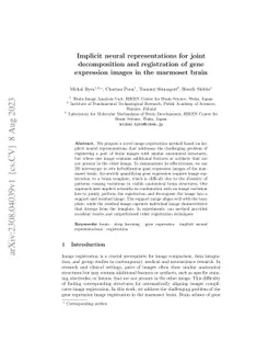 Implicit neural representations for joint decomposition and registration
  of gene expression images in the marmoset brain