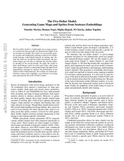 The Five-Dollar Model: Generating Game Maps and Sprites from Sentence
  Embeddings