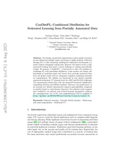 ConDistFL: Conditional Distillation for Federated Learning from
  Partially Annotated Data