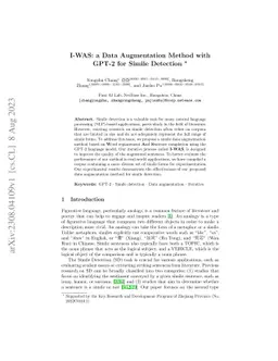 I-WAS: a Data Augmentation Method with GPT-2 for Simile Detection