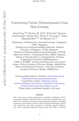 Constructing Custom Thermodynamics Using Deep Learning