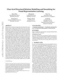 Class-level Structural Relation Modelling and Smoothing for Visual
  Representation Learning