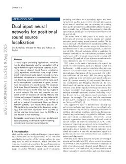 Dual input neural networks for positional sound source localization