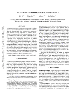 Breaking Speaker Recognition with PaddingBack