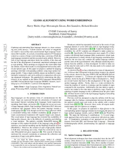Gloss Alignment Using Word Embeddings