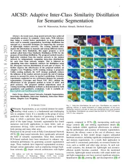 AICSD: Adaptive Inter-Class Similarity Distillation for Semantic
  Segmentation
