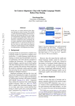 In-Context Alignment: Chat with Vanilla Language Models Before
  Fine-Tuning