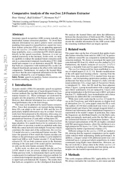 Comparative Analysis of the wav2vec 2.0 Feature Extractor