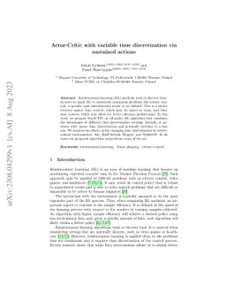 Actor-Critic with variable time discretization via sustained actions