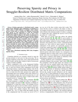 Preserving Sparsity and Privacy in Straggler-Resilient Distributed
  Matrix Computations