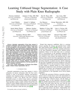 Learning Unbiased Image Segmentation: A Case Study with Plain Knee
  Radiographs