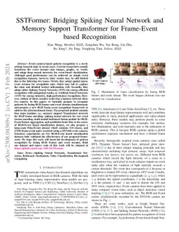 SSTFormer: Bridging Spiking Neural Network and Memory Support Transformer for Frame-Event based Recognition