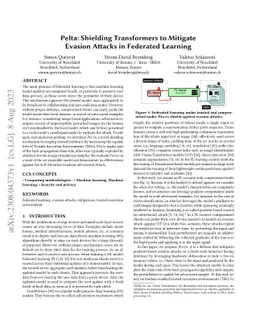 Pelta: Shielding Transformers to Mitigate Evasion Attacks in Federated
  Learning