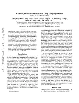 Learning Evaluation Models from Large Language Models for Sequence Generation