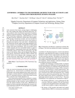 LEFormer: A Hybrid CNN-Transformer Architecture for Accurate Lake
  Extraction from Remote Sensing Imagery