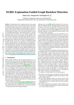 XGBD: Explanation-Guided Graph Backdoor Detection