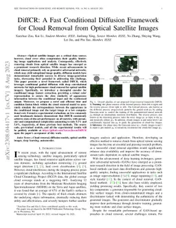 DiffCR: A Fast Conditional Diffusion Framework for Cloud Removal from
  Optical Satellite Images