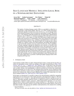 SILO Language Models: Isolating Legal Risk In a Nonparametric Datastore