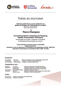 Anonymizing Speech: Evaluating and Designing Speaker Anonymization
  Techniques