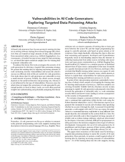 Vulnerabilities in AI Code Generators: Exploring Targeted Data Poisoning
  Attacks