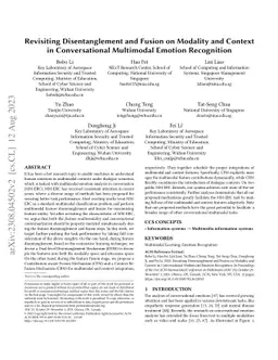 Revisiting Disentanglement and Fusion on Modality and Context in
  Conversational Multimodal Emotion Recognition