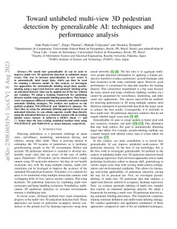 Toward unlabeled multi-view 3D pedestrian detection by generalizable AI:
  techniques and performance analysis