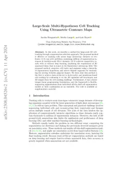 Large-Scale Multi-Hypotheses Cell Tracking Using Ultrametric Contours
  Maps