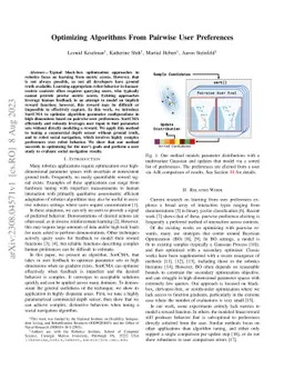Optimizing Algorithms From Pairwise User Preferences