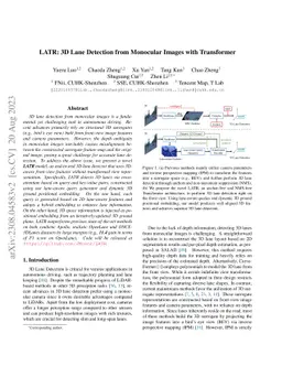 LATR: 3D Lane Detection from Monocular Images with Transformer