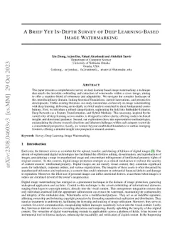 A Brief Yet In-Depth Survey of Deep Learning-Based Image Watermarking