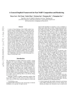A General Implicit Framework for Fast NeRF Composition and Rendering