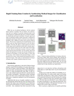 Rapid Training Data Creation by Synthesizing Medical Images for
  Classification and Localization