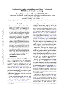 Slot Induction via Pre-trained Language Model Probing and Multi-level
  Contrastive Learning