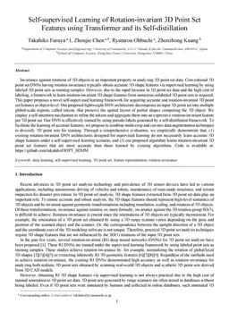 Self-supervised Learning of Rotation-invariant 3D Point Set Features
  using Transformer and its Self-distillation