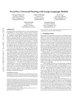 Fuzz4All: Universal Fuzzing with Large Language Models