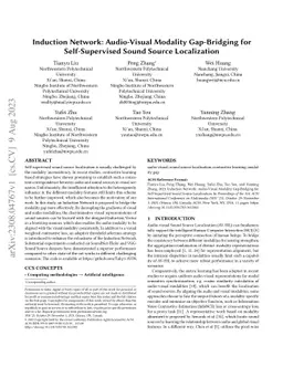 Induction Network: Audio-Visual Modality Gap-Bridging for
  Self-Supervised Sound Source Localization