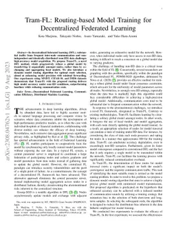 Tram-FL: Routing-based Model Training for Decentralized Federated
  Learning