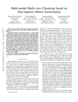 Multi-modal Multi-view Clustering based on Non-negative Matrix
  Factorization