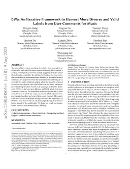 DiVa: An Iterative Framework to Harvest More Diverse and Valid Labels
  from User Comments for Music