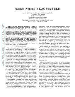 Fairness Notions in DAG-based DLTs