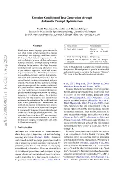 Emotion-Conditioned Text Generation through Automatic Prompt
  Optimization
