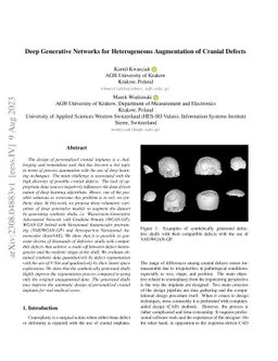 Deep Generative Networks for Heterogeneous Augmentation of Cranial
  Defects