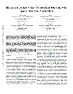 Histogram-guided Video Colorization Structure with Spatial-Temporal
  Connection