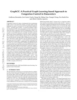 GraphCC: A Practical Graph Learning-based Approach to Congestion Control
  in Datacenters